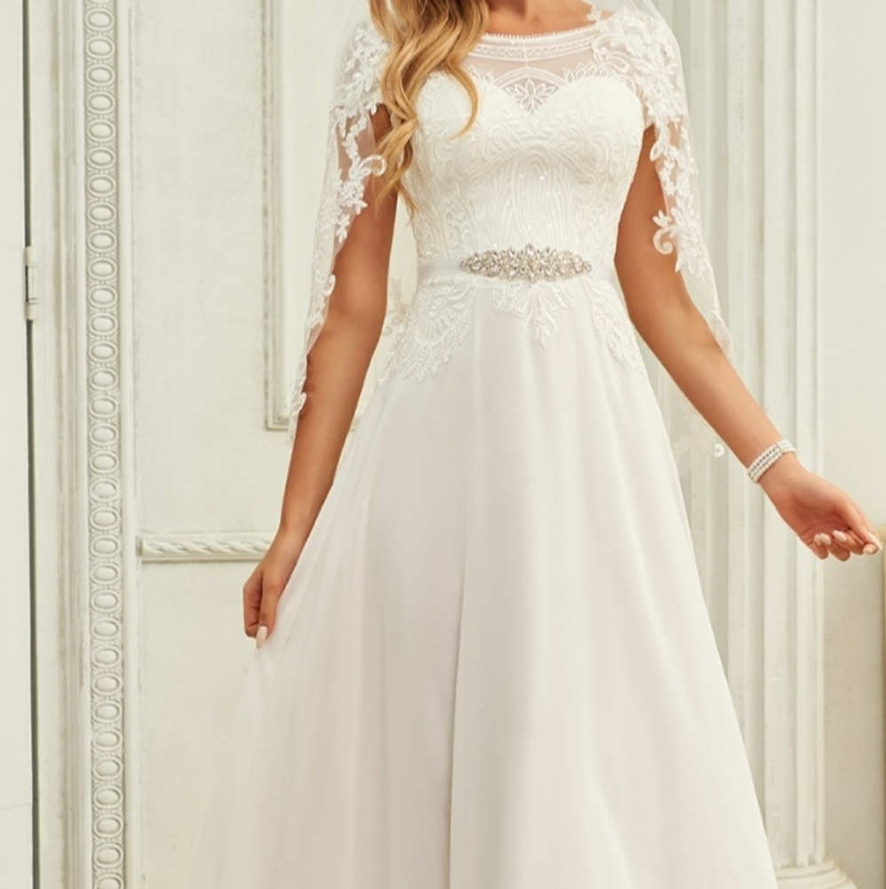 White wedding dress size 2